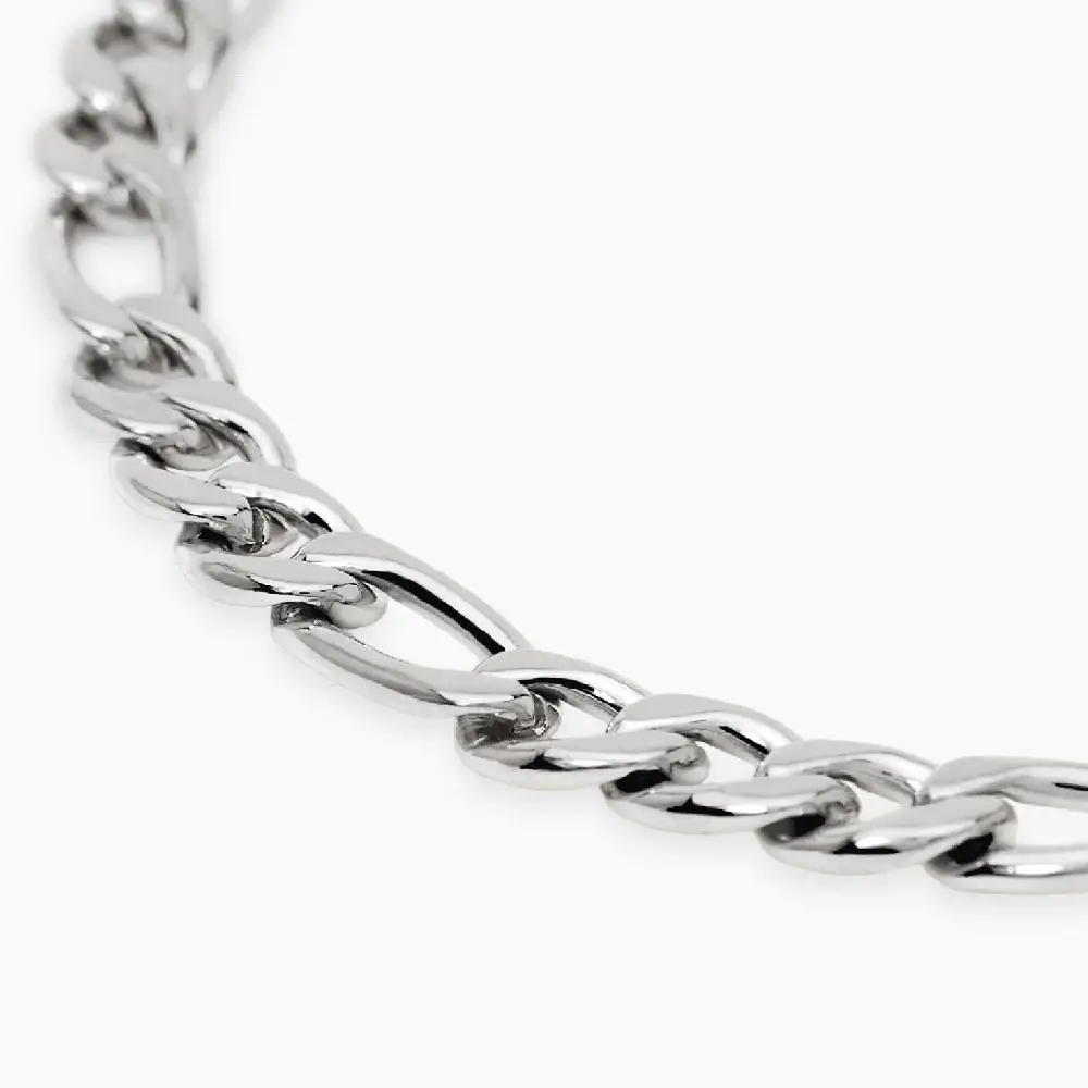 Catena Bracciale Figaro In Argento 925 Italia - Spessa, Solida, Uomo
